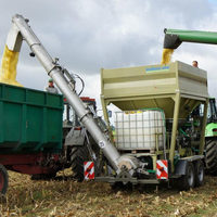 Mobile grain milling, crushing, rolling machines with auger